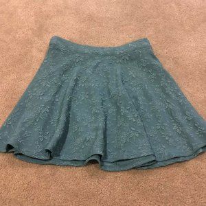 Dark teal floral lace skirt